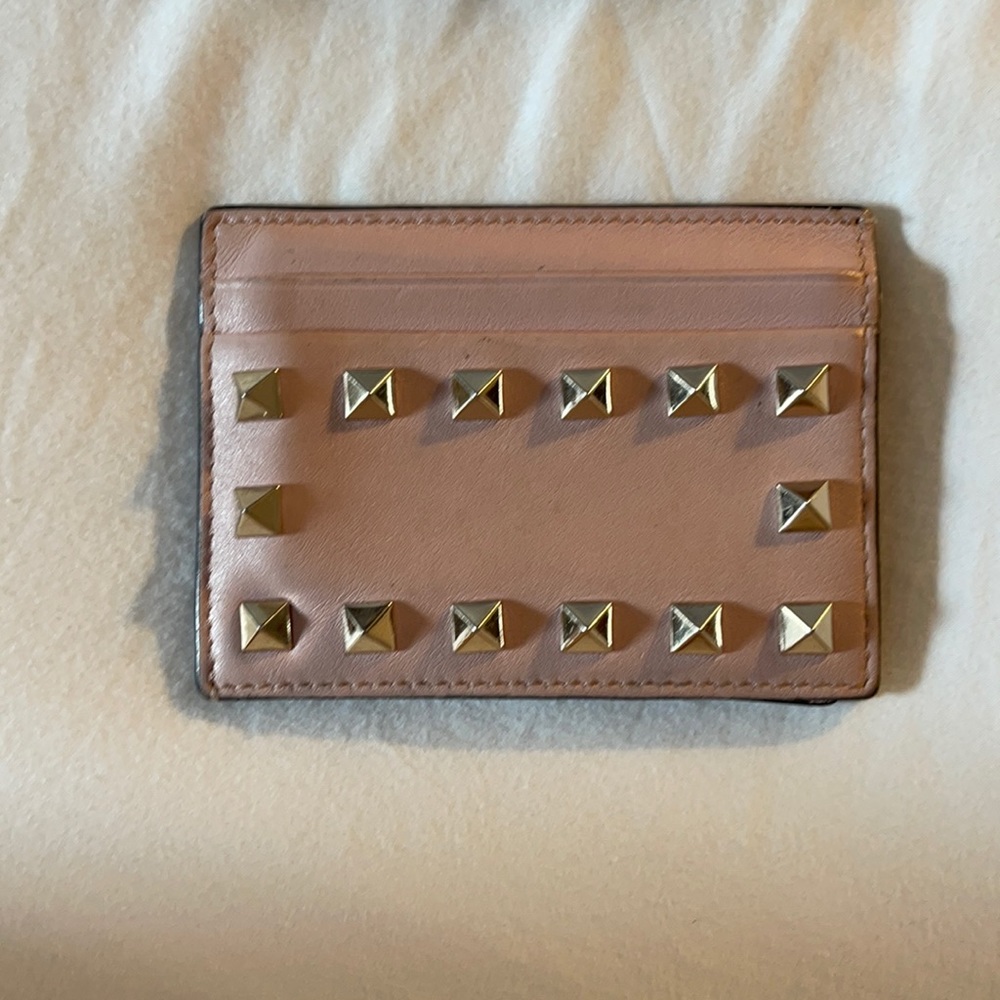Valentino rock stud card case with ID flap